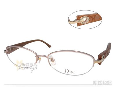 【珍愛眼鏡館】Christian Dior 迪奧 日本製 典雅水鑽半框設計 純鈦材質 CD7731J 公司貨 7731