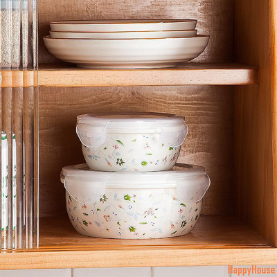 COCO居家小屋多美然日式樂扣陶瓷密封碗冰箱飯盒微波爐專用碗便當盒耐熱保鮮盒