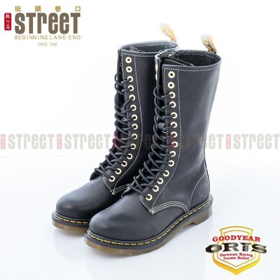 【街頭巷口 Street】ORIS 女款 時尚高質感 馬丁式工法14孔 女中筒靴 SB15797N01 黑色