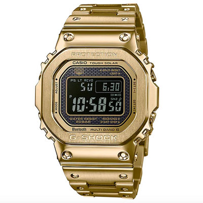 CASIO 卡西歐 G-SHOCK 全金屬太陽能智慧藍牙電波錶-金色(GMW-B5000GD-9)