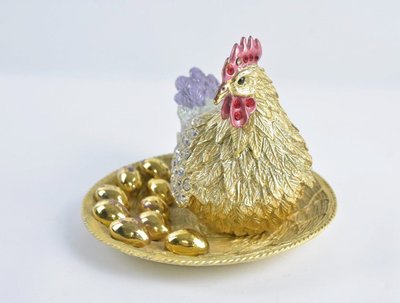 銅製 金雞下蛋 招財 擺件 擺飾 重長16.5cm * 寬16.5cm * 高13cm