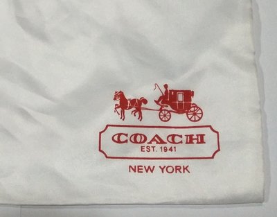 全新 COACH EST.1941 NEW YORK 紅色馬車 LOGO 防塵袋防塵套 柔滑質感+紅色抽拉繩保護套單只