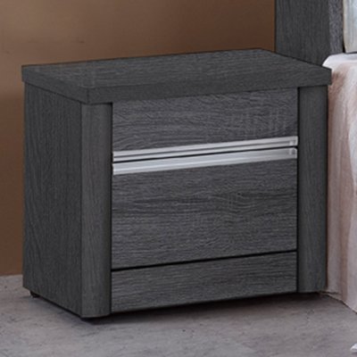 【在地人傢俱】22 簡單購-PVC浮雕深色木紋1.9尺二抽床頭櫃 LC050-7