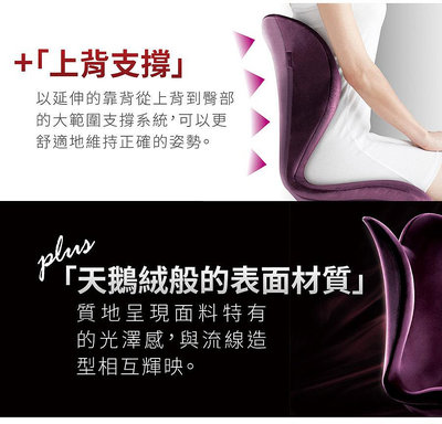 日本知名品牌~ Style ELEGANT健康護脊椅墊 坐墊 美姿調整椅 高背款 高雅紫~舒適好坐