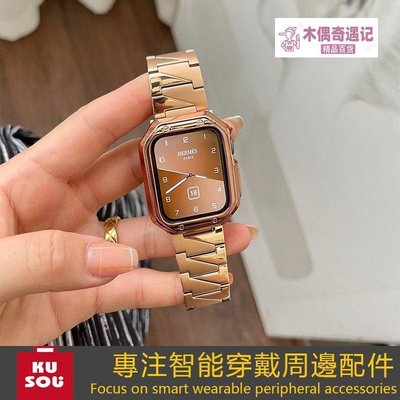 重工齒紋金屬不鏽鋼錶帶 Apple Watch 2 3 4 5 6 7 SE 通用錶帶 運動錶帶 蘋果手錶錶帶 44mmtou【木偶奇遇記】