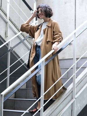 【預購】日本連線Ungrid春2019予約販售ルーズボリュームスリーブトレンチコート定番寬鬆袖口長款風衣外套MOUSSY