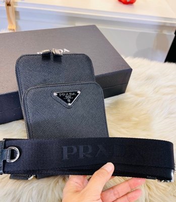 大容量 PRADA 2way 極厚シュリンクレザー ブルーグリーン カード 最