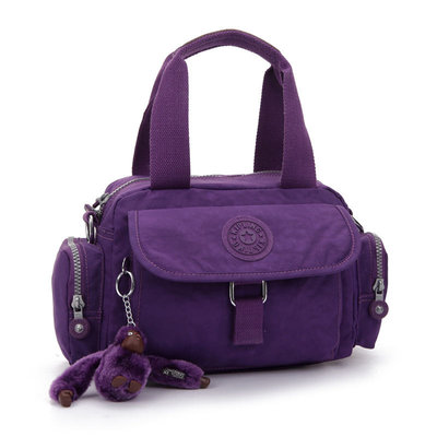 Kipling 猴子包 K19902 亮紫色 多夾層拉鍊款輕量手提斜背包肩背包 大容量 旅遊 防水 限時優惠