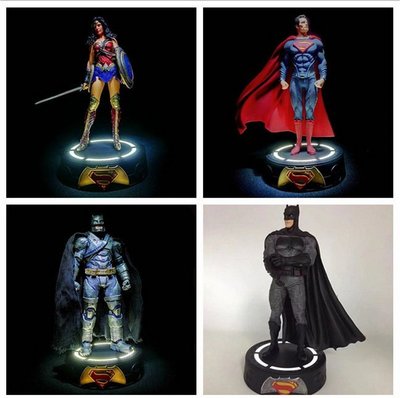 正義聯盟 DC雕像超級英雄超人重裝蝙蝠俠神奇女俠 可發光手辦模型