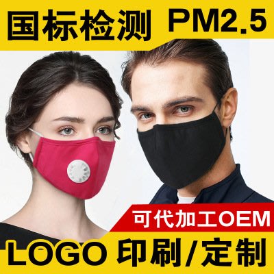 時尚立體韓風防飛沫灰塵空污PM2.5口罩_深藍色附2濾片-其它