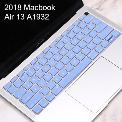 MTX旗艦店英文彩色鍵盤膜 Macbook Air 13 A1932 2018 2019矽膠保護膜 保護貼 鍵盤貼