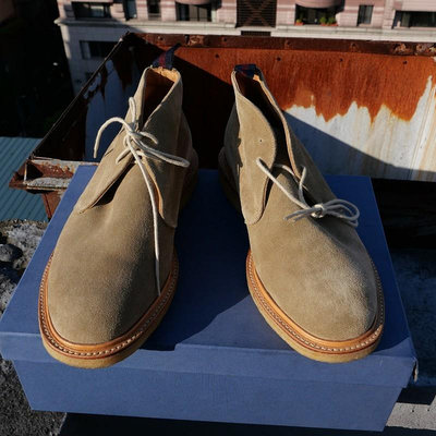 生來狂野一元起標全新英國製Sanders Bertie沙漠靴麡皮短靴皮鞋GB 8 Made in England