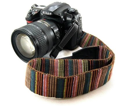 Goto LC-005純彩色密織細條紋背帶 頸帶 相機帶 波西米亞風 潮 肩帶