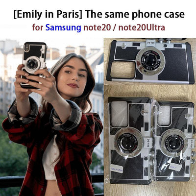 【艾蜜莉在巴黎】同款3D三星立體超擬真復古相機手機殼適用於samsung Note 20 Ultra S21 S22+