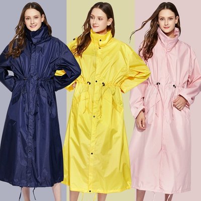 加長款女性時尚風衣式雨衣 連身雨衣 一件式雨衣 連身雨衣 徒步雨衣 機車雨衣 機車雨衣 輕盈透氣雨衣 輕便雨衣 洋裝式雨-慧友芊家居