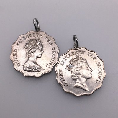 Timothy的賣場伊麗莎白女王外國硬幣吊墜原創小眾設計簡約個性鑰匙扣裝飾掛墜