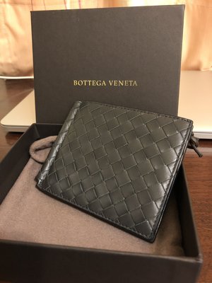BV Bottega Veneta 鐵灰 編織 六卡 短夾 鈔票夾 二手正品 美品 (已售)