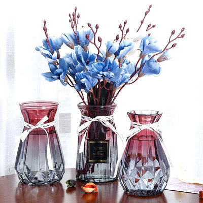 花瓶 明花瓶擺件客廳插花干花水養富貴竹百合花瓶