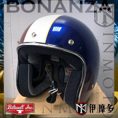 伊摩多※美國 Biltwell Bonanza LE Racer 半罩 安全帽 復古帽 手繪外殼 手縫內襯。銀邊 紅白藍