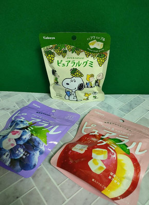 日本 卡巴KABAYA 方塊軟糖 黑葡萄/蘋果/白葡萄(史努比)/草莓 58g