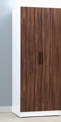 【生活家傢俱】HJS-452-2：系統2.4尺雙吊衣櫃-北美胡桃【台中家具】開門式衣櫥 低甲醛E1系統板 系統家具