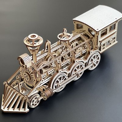 蒸汽火車木質立體拼圖模型兒童 手工拼裝玩具生日創新創意禮物
