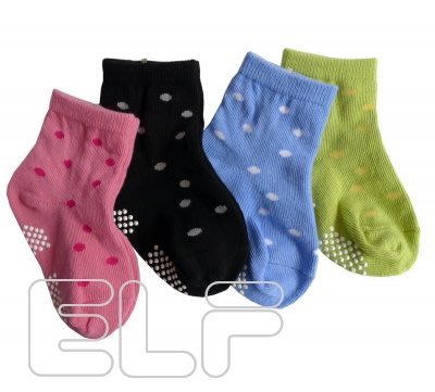 【ELF】6802 純棉寶貝點點短襪 /嬰兒襪/寶寶襪/防滑襪/1組4雙/出清特惠