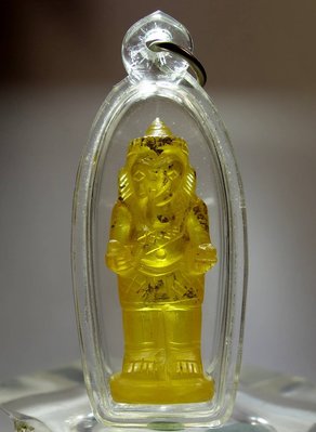 W菩多佛教文物A1-黃色立姿象神寶石佛-仿貨