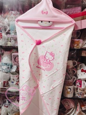 ♥小公主日本精品♥ Hello Kitty凱蒂貓白色滿版小凸點點印花包巾 100%純棉 寶寶嬰兒必需品55020602