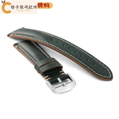 Cordovan 皮革錶帶, 用於 Longines HydroConquest 手錶替換錶帶亮油腕帶 20mm 22m[橙子數碼配件]