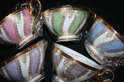 早期罕見未使用品~~極致工藝~日本名瓷~Noritake皇室御用骨瓷~午茶組~咖啡杯花茶杯5杯5盤