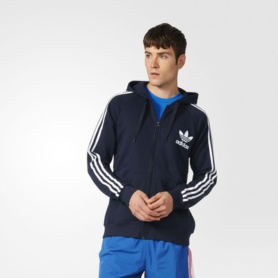 [MR.CH] Adidas  Originals 深藍 海軍藍 連帽外套 運動 三葉草 基本款 男女 AY7788