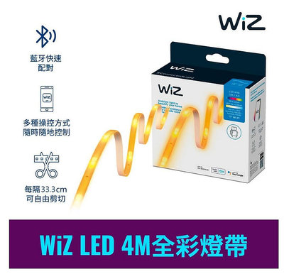 台北市樂利照明 飛利浦 PHILIPS WiZ LED 4米 全彩燈帶 智慧照明 軟條燈(不可延接版) PW018