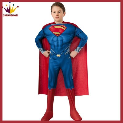 COSPLAY動漫社~服裝漫畫cosplay英雄兒童Superman超人肌肉款超級外貿六一錶演服