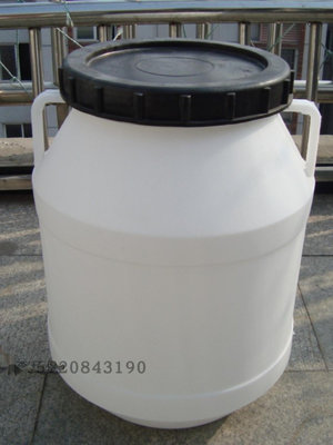 新品特惠*可提帶蓋PE化工白色圓形塑料桶 壁厚耐腐25/50L廢液料大飯儲水桶#花拾.間