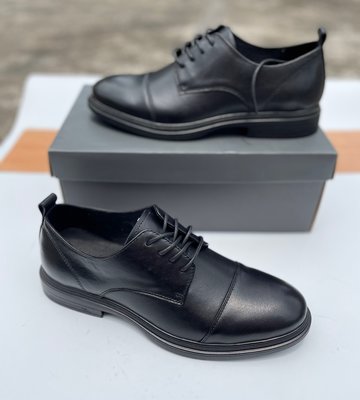 ECCO男休閒皮鞋 系帶真皮商務男皮鞋 工作鞋 黑色 38-44
