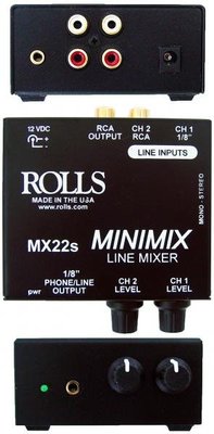 【音響世界】美國ROLLS MX22s 兩立體軌RCA/3.5mm精巧 MiniMix混音器 (Made in USA)
