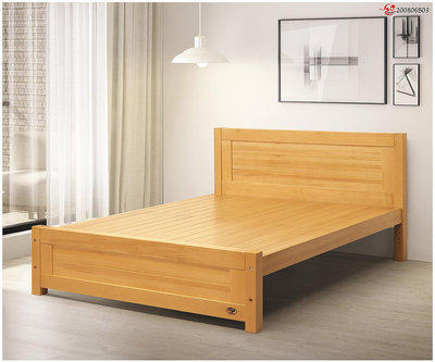 鴻宇傢俱~(AI)179-3瑪莎5尺檜木色全實木雙人床架/床台~