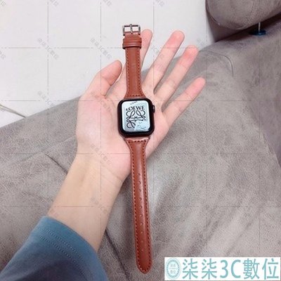 『柒柒3C數位』女士 Silm 皮革錶帶, 適用於 Apple Watch Series 6 Se 2 5 4 3 2