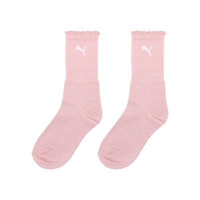 Puma Fashion Crew Sock 粉紅色花邊長襪 中筒襪 木耳邊可愛休閒襪 粉紅色襪子 BB145206