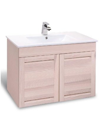| 楓閣精品衛浴 | 80cm 栓木實木 經典陶瓷面盆 浴櫃組 不含龍頭CD-A-80