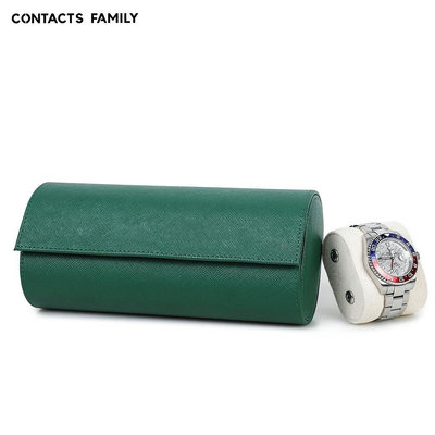 CONTACT'S FAMILY Luxury Watch Roll 3 插槽盒男士 / 女士真皮手錶盒收納盒, 用於展