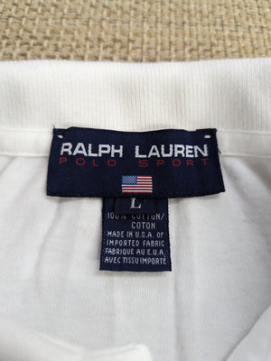 USA 美國製造 Polo Ralph Lauren 純白色短袖Polo衫 L號 XL號