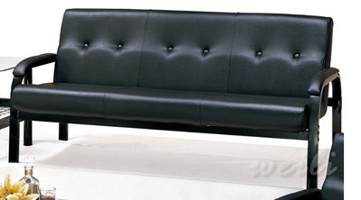 9A【新北蘆洲~偉利傢俱】溫莎黑色鋼管沙發三人座(單只)-編號（A165-9）【雙北市免運費】