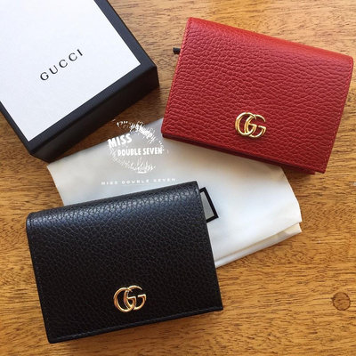 超值代購Gucci GG皮夾 Leather card case 超美❤短夾 卡包 紅色 黑色