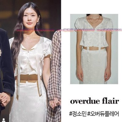 韓國overdue flair韓素敏同款短款絲綢花朵短袖襯衫襯衣女ins-zero潮流屋
