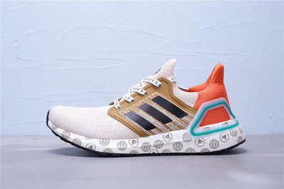 Adidas Ultra Boost 20 粉橘 金 針織 休閒運動慢跑鞋 男鞋 FX8888【ADIDAS x NIKE】