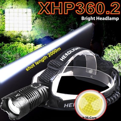 1000000LM XHP360 大功率 LED 頭燈 XHP199 XHP160 戶外 2000M 長焦戰術手電應急-master衣櫃1