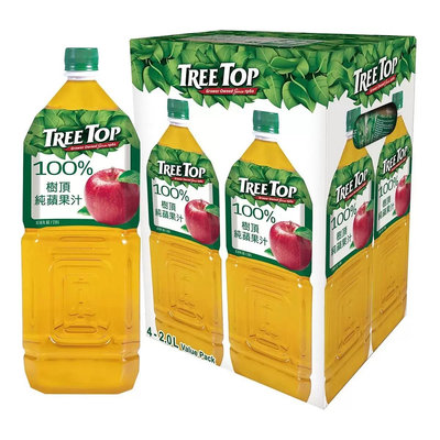【混種派對 Hybrid party】宅配免運 Tree Top 樹頂 Apple Juice 蘋果汁 2公升 X 4入 Costco 好市多 2L