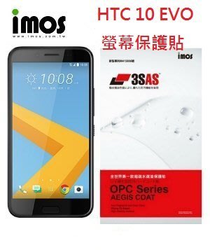 iMOS HTC 10 EVO 3SAS 防潑水 防指紋 疏油疏水 螢幕保護貼 附鏡頭貼 日本 疏油疏水 無彩虹紋